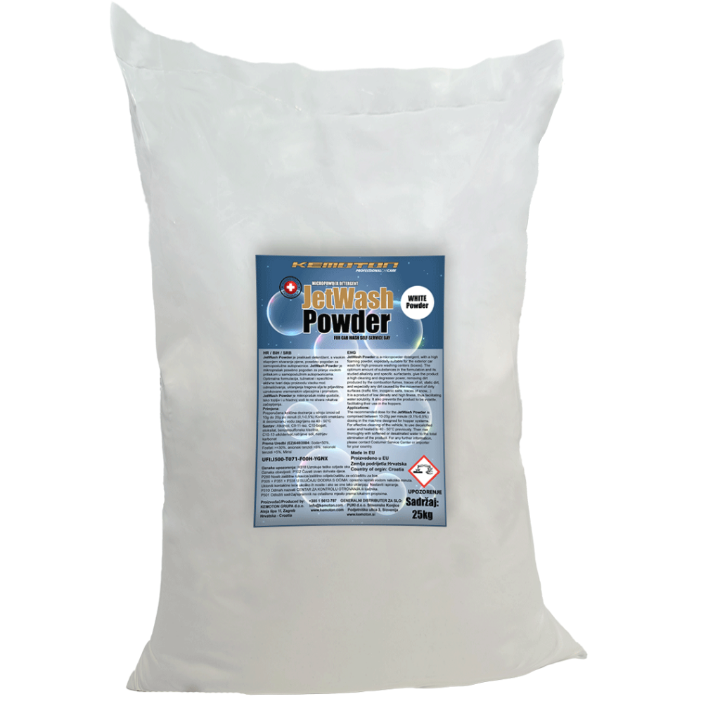 JetWash Powder – White – DETERDŽENT U MIKROPRAHU 25kg – Kemoton BiH